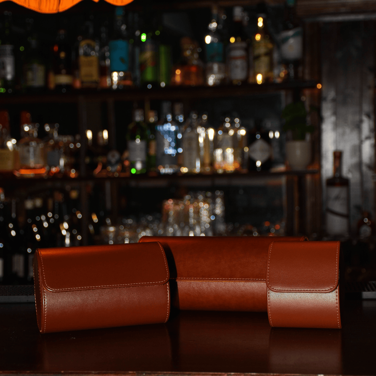 Rangement horloger pour trois montres, intérieur en microfibre douce