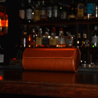 Thumbnail for Étui 3 montres en simili cuir marron vu fermé