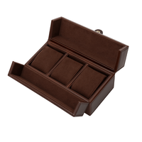 Thumbnail for Coffret 3 montres cuir marron, rangement compact et élégant