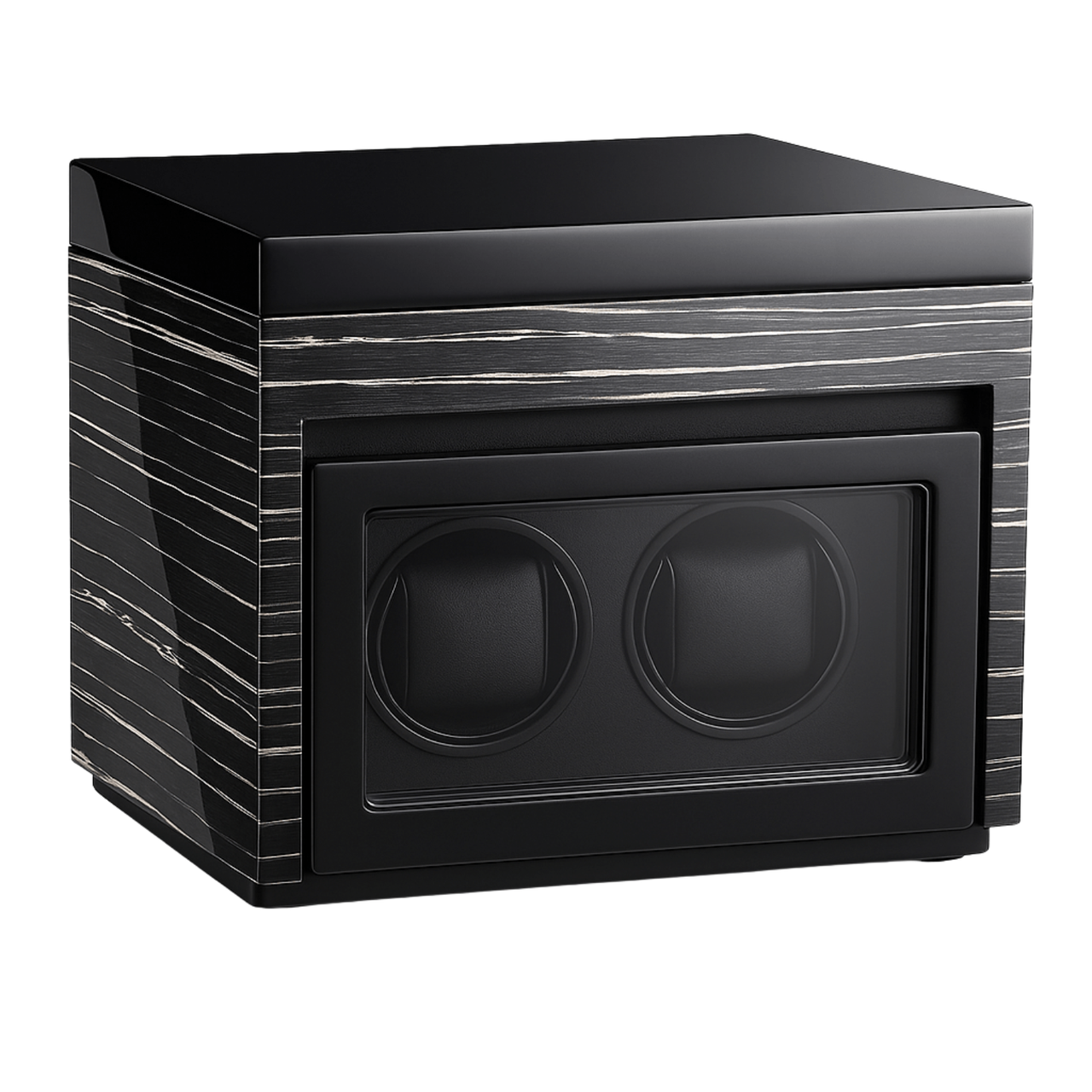 Remontoir luxe en résine noire pour montres automatiques, design raffiné