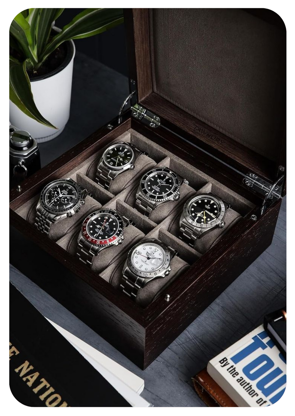 boîte à montre en bois précieux