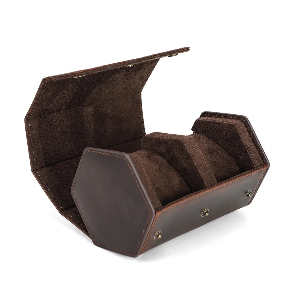 Étui de voyage - marron | Le Coffret à Montres - Coffret à montres | Le Coffret à Montres