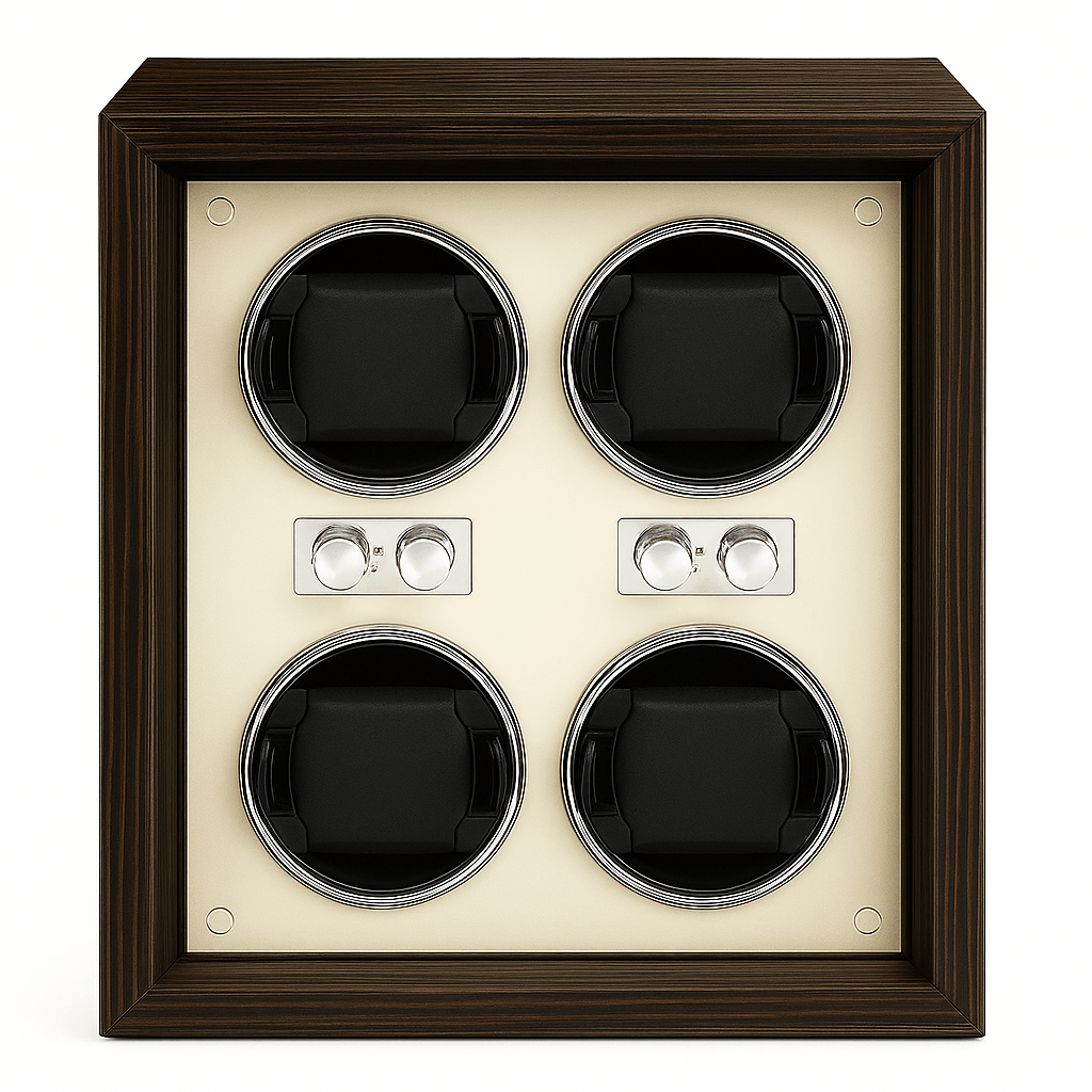 Remontoir 4 montres en bois, TPD réglables, rotation bidirectionnelle